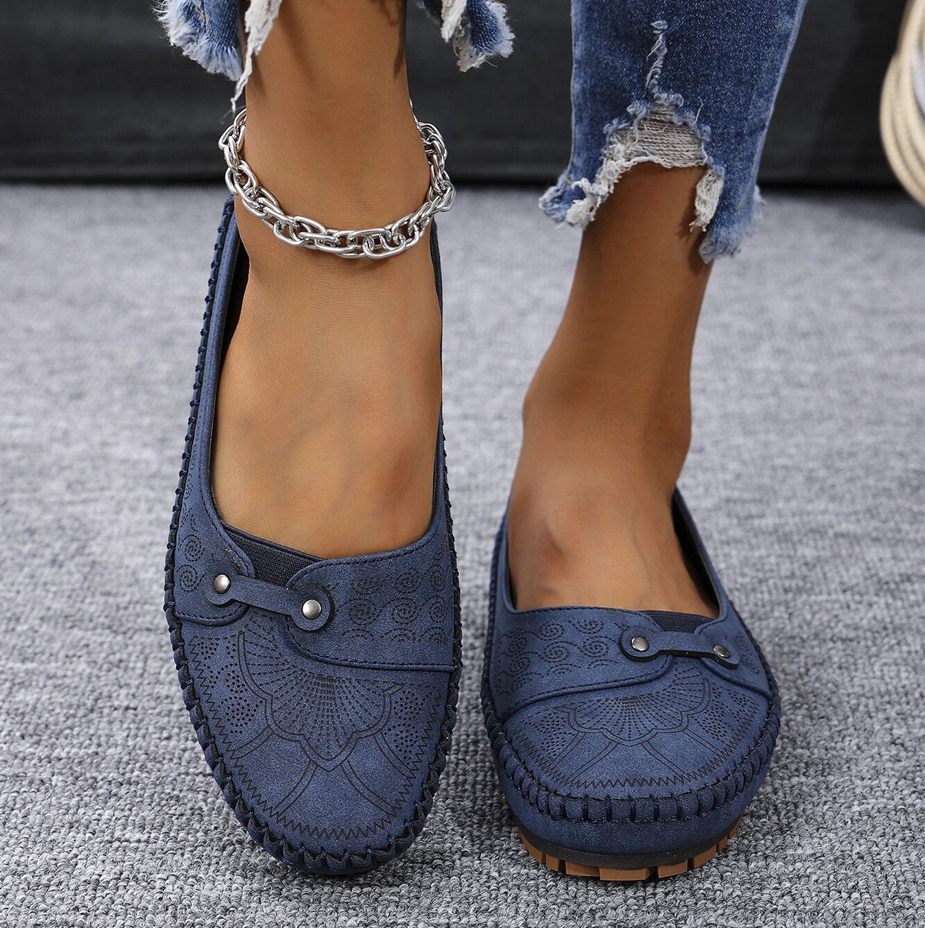 Women's Orthopaedic Suede Slip-On Loafers with Arch Support