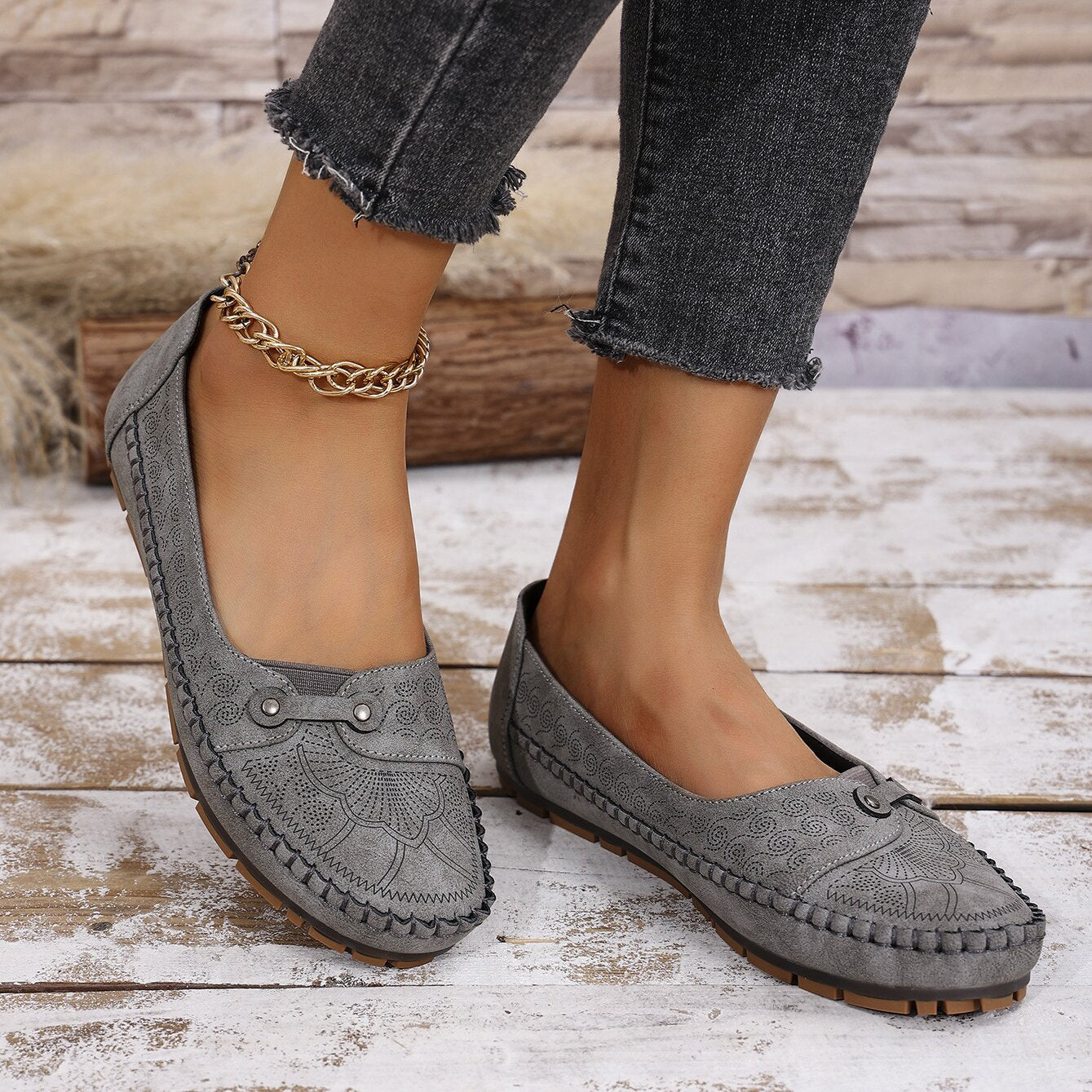 Women's Orthopaedic Suede Slip-On Loafers with Arch Support