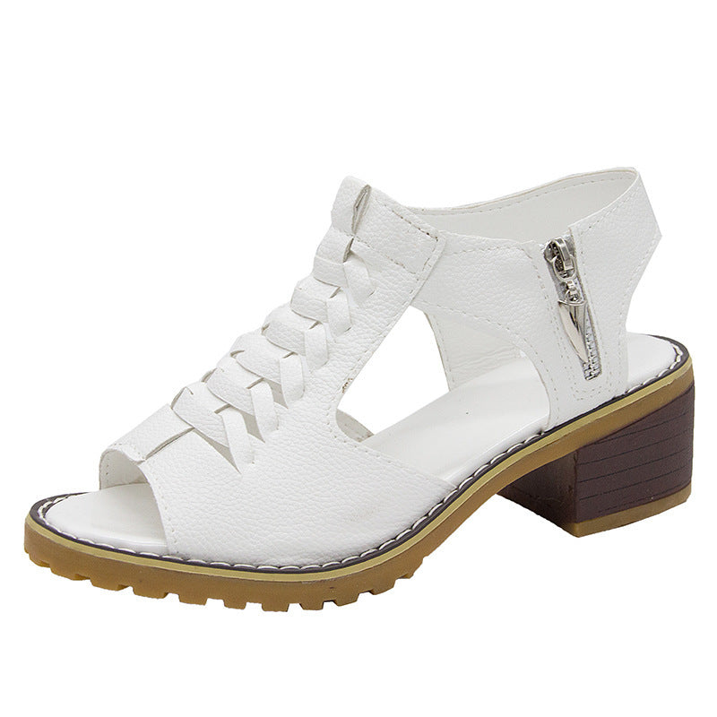 Orthopedic Heeled Lace Sandals