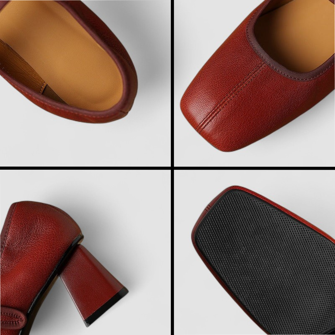 Pressure Relief Mary Jane Shoes With Block Heel