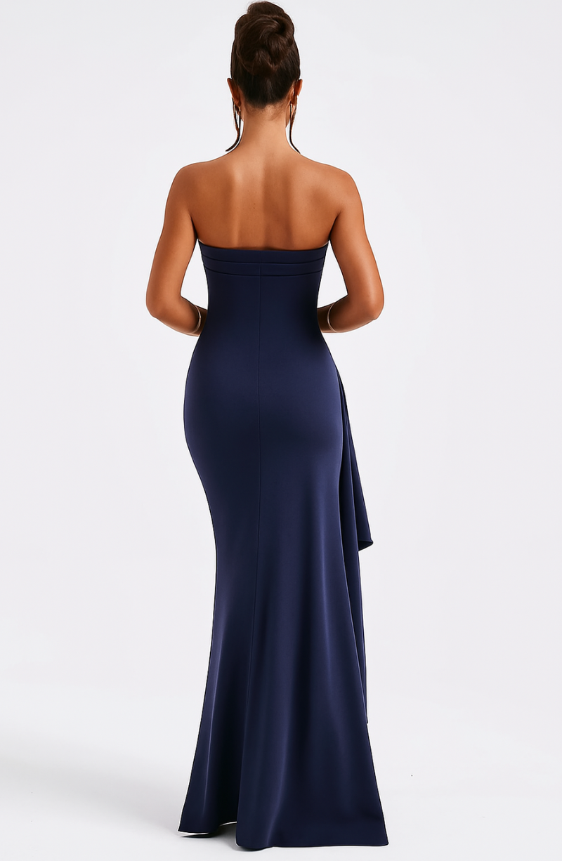 Off-Shoulder Maxi Dress for Women - Twisted Neckline Elegant Party Dress