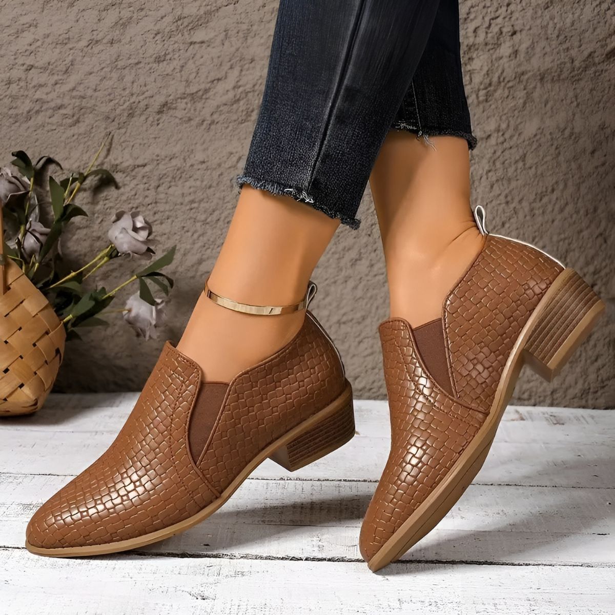 Women's Comfort Oxford Block Heel Shoes