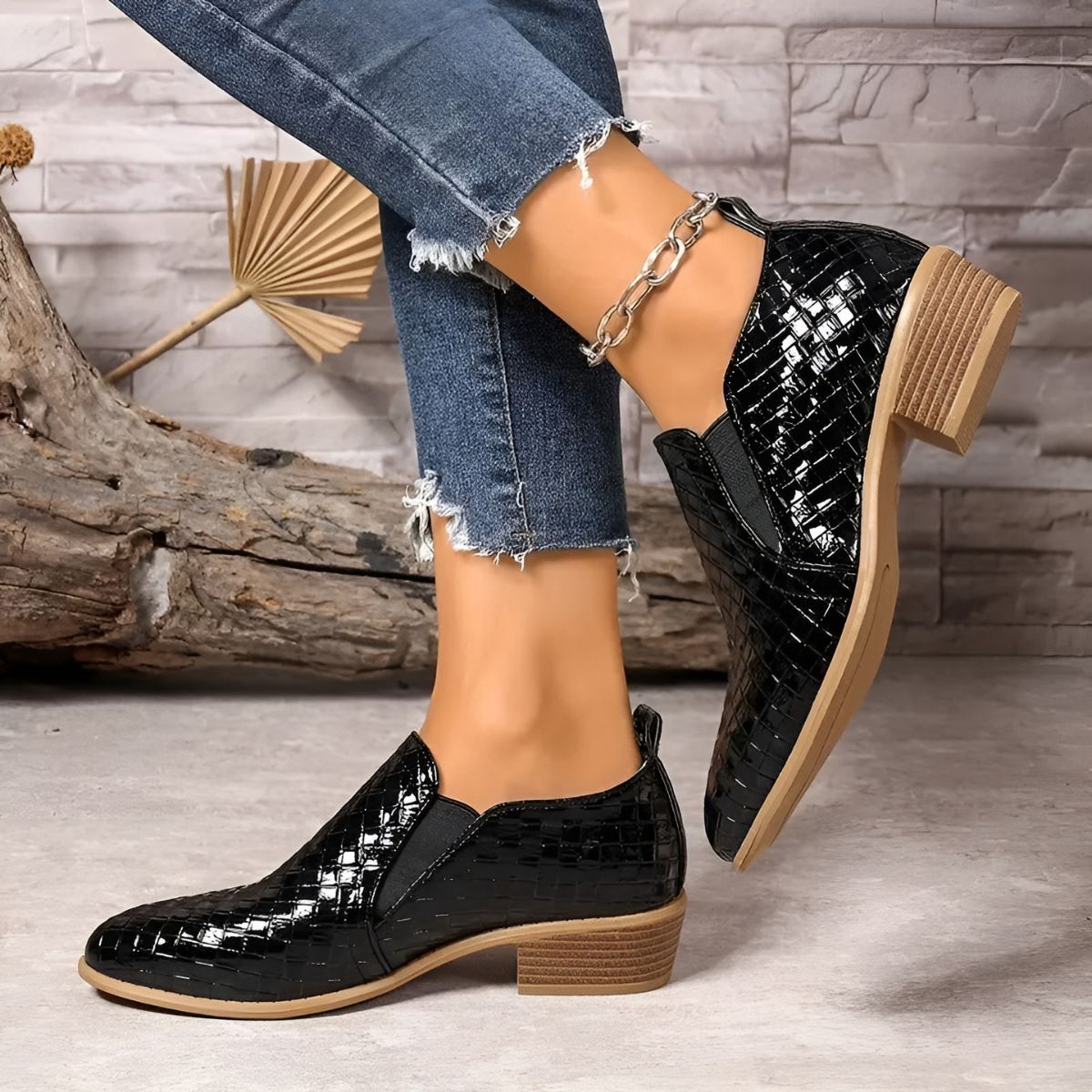 Women's Comfort Oxford Block Heel Shoes
