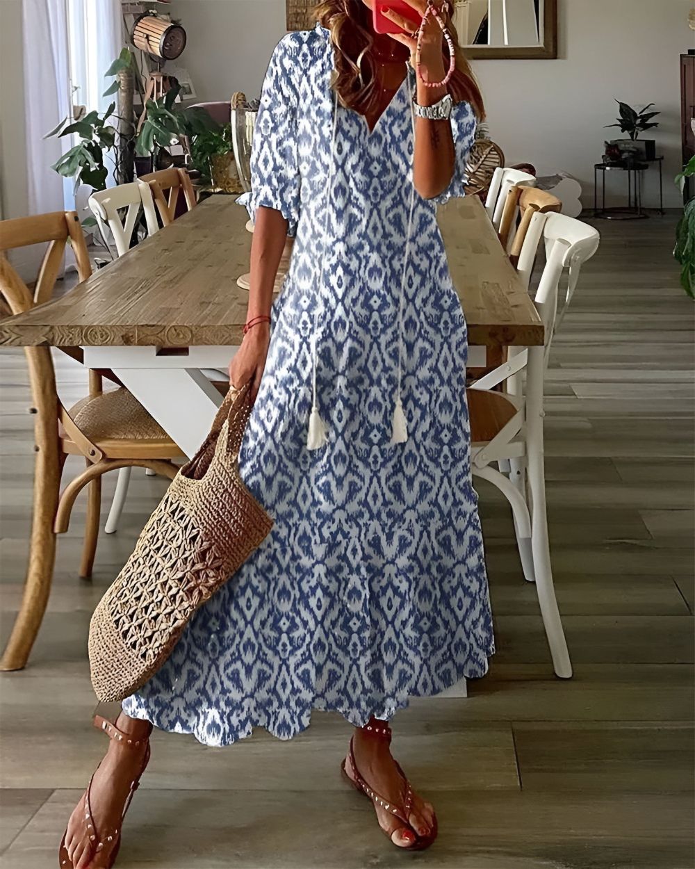 Women's Boho Flowy Maxi Covering Dress