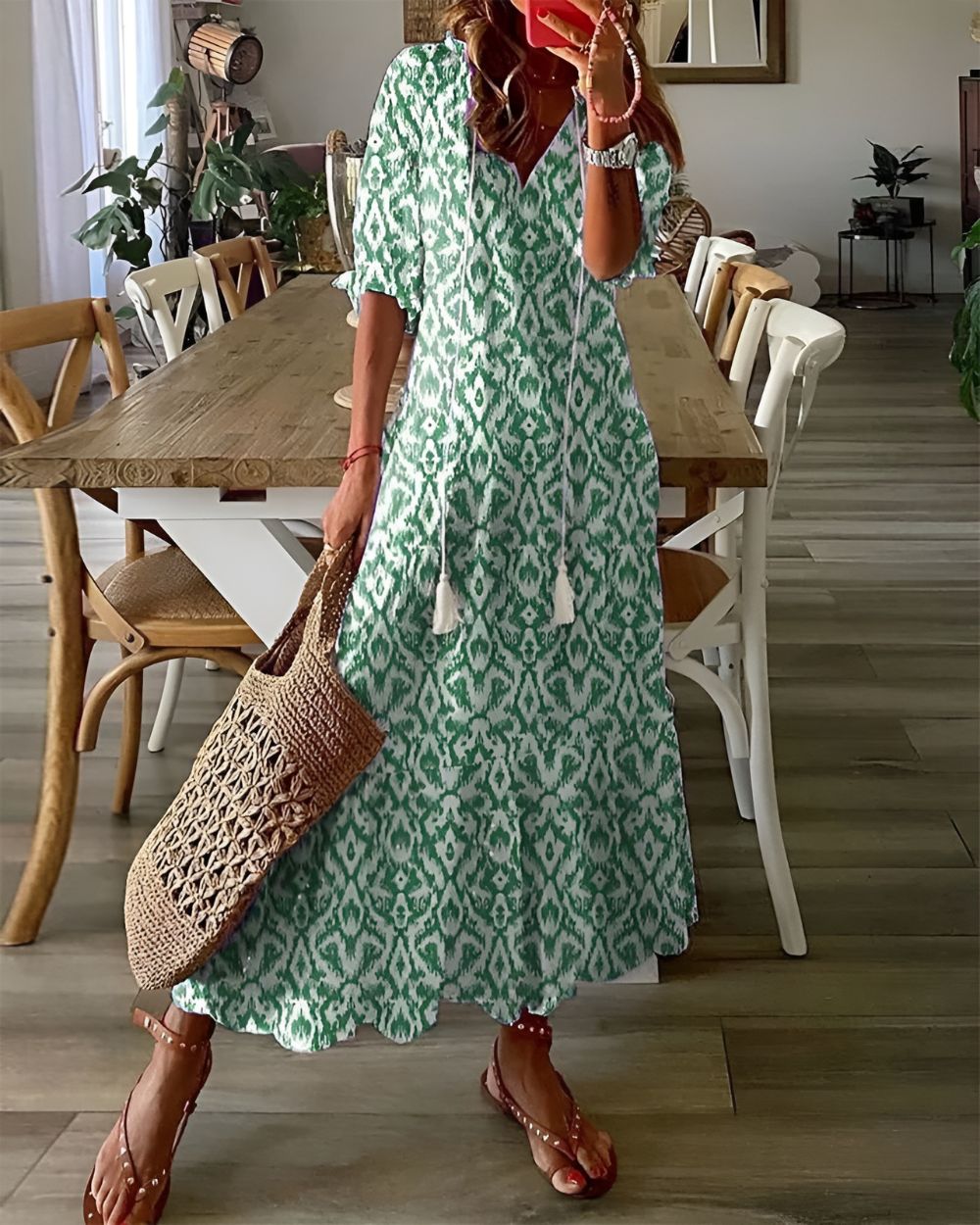 Women's Boho Flowy Maxi Covering Dress
