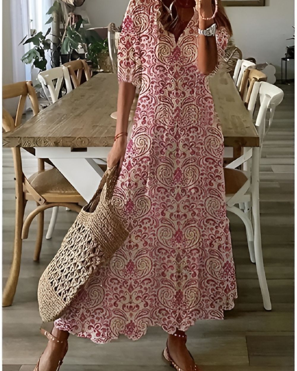 Women's Boho Flowy Maxi Covering Dress