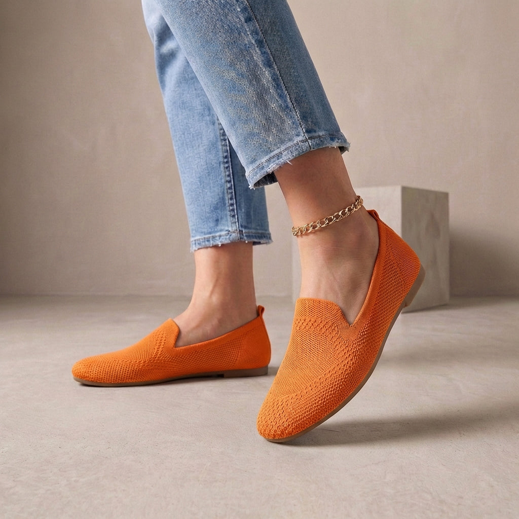 Lightweight Breathable Knit Slip-On Summer Flats