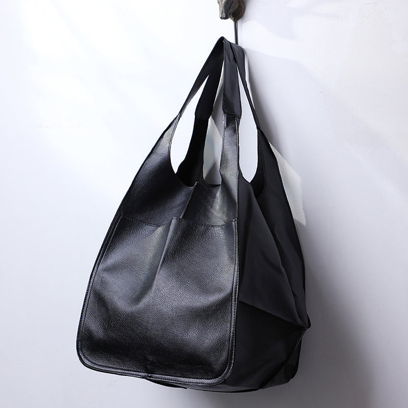 Oversized Vintage Leather Shoulder Bag