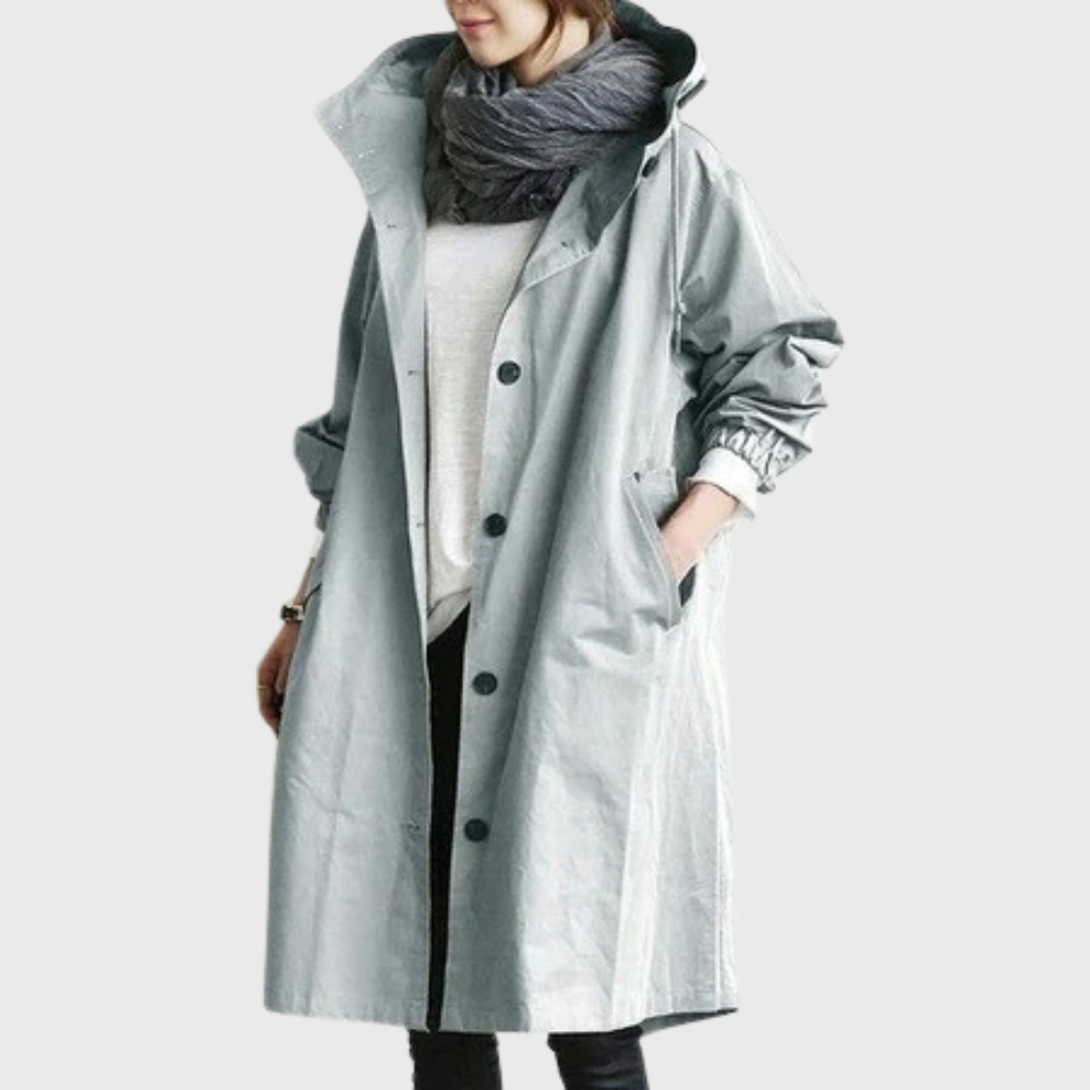 Water Resistant Belted Trench Coat With Pockets