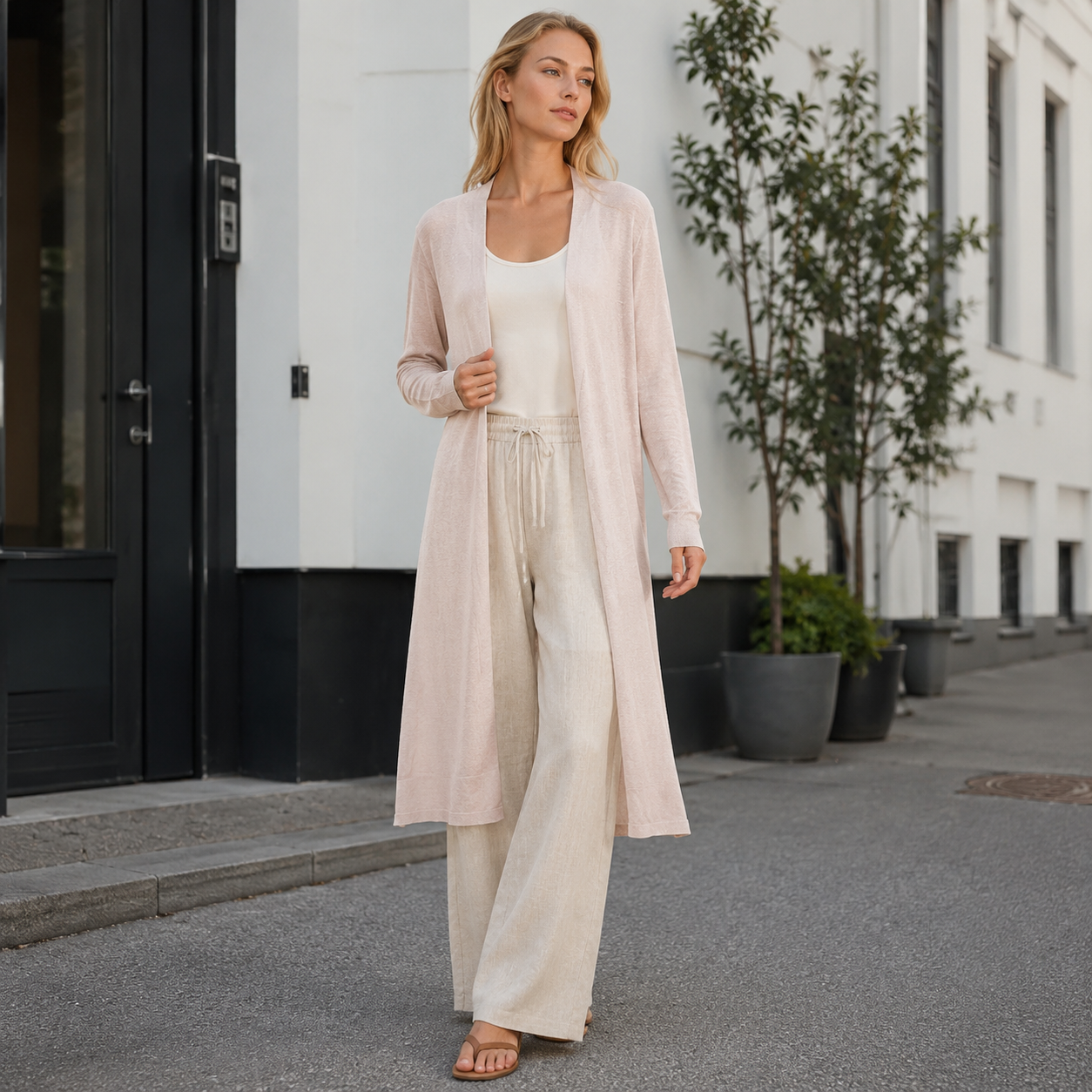Long Warm Knit Cardigan