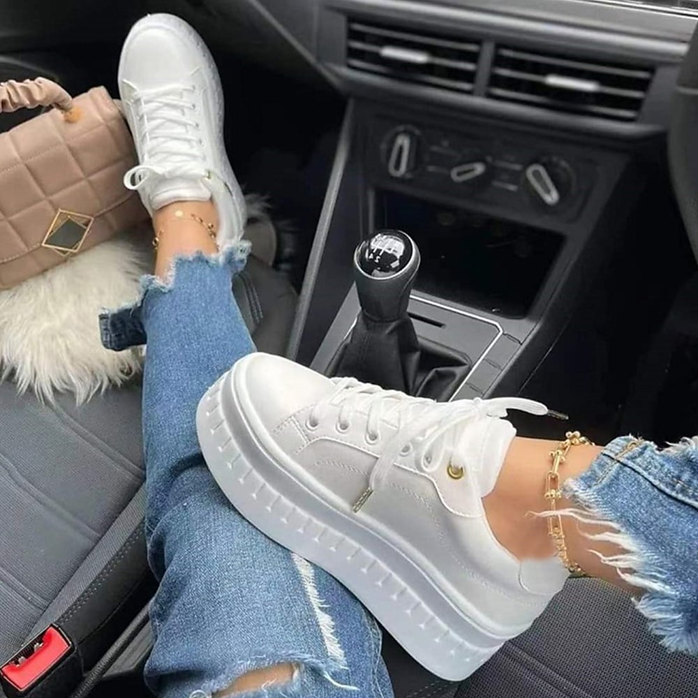 Thick Sole Lace-Up Sneakers
