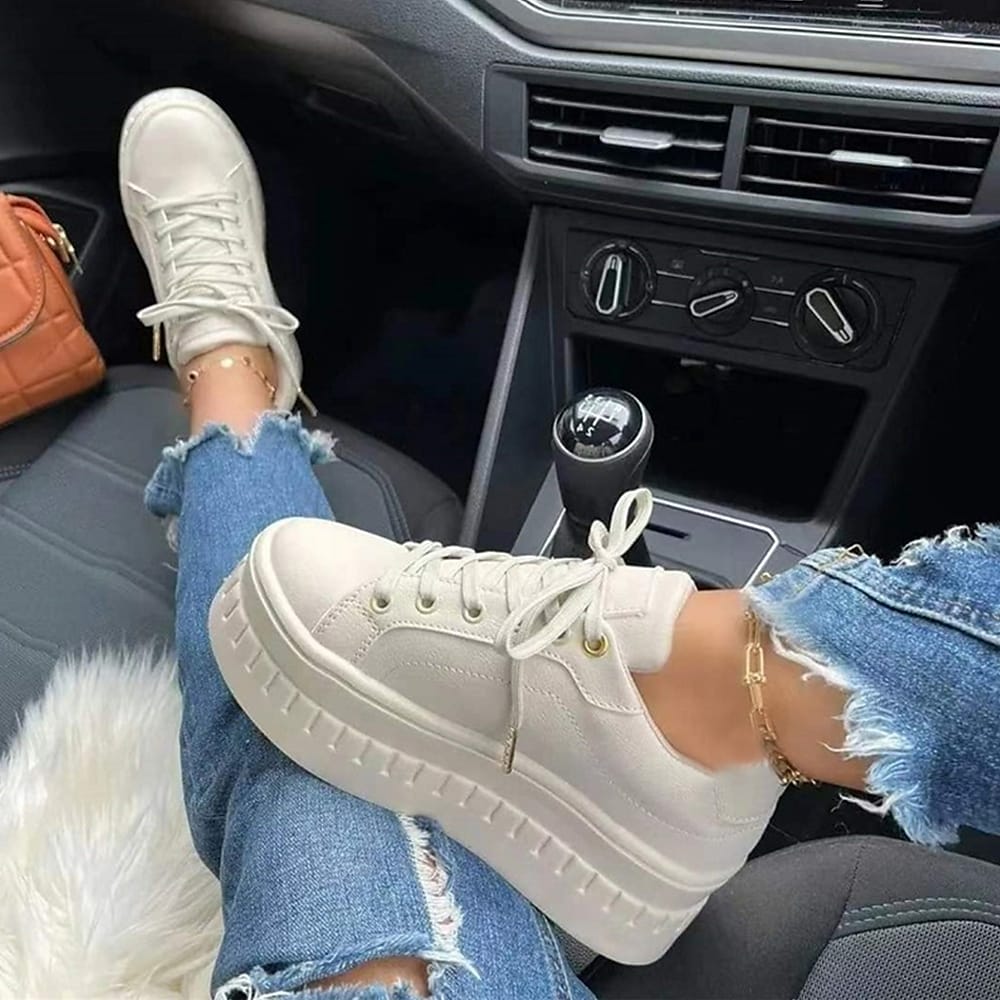 Thick Sole Lace-Up Sneakers