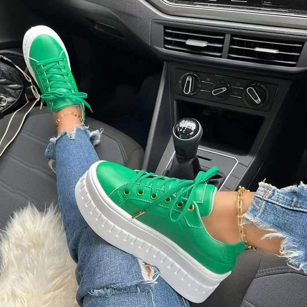 Thick Sole Lace-Up Sneakers