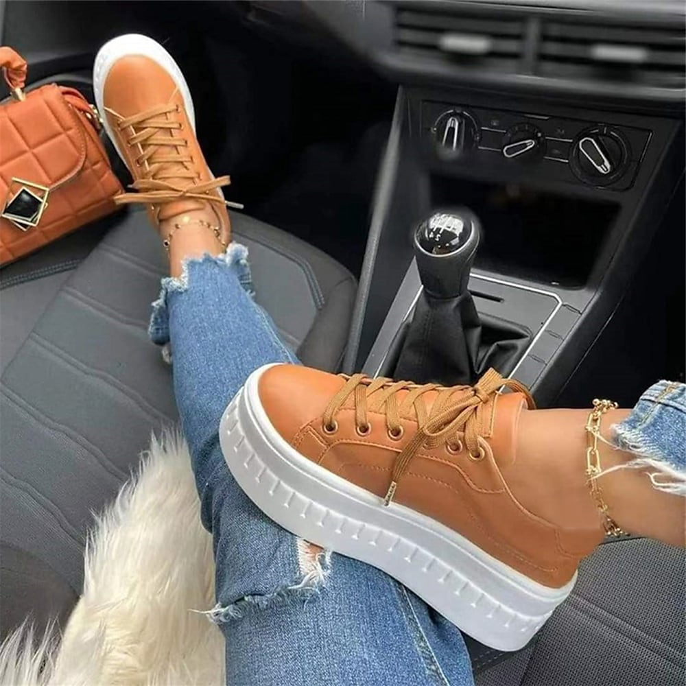 Thick Sole Lace-Up Sneakers
