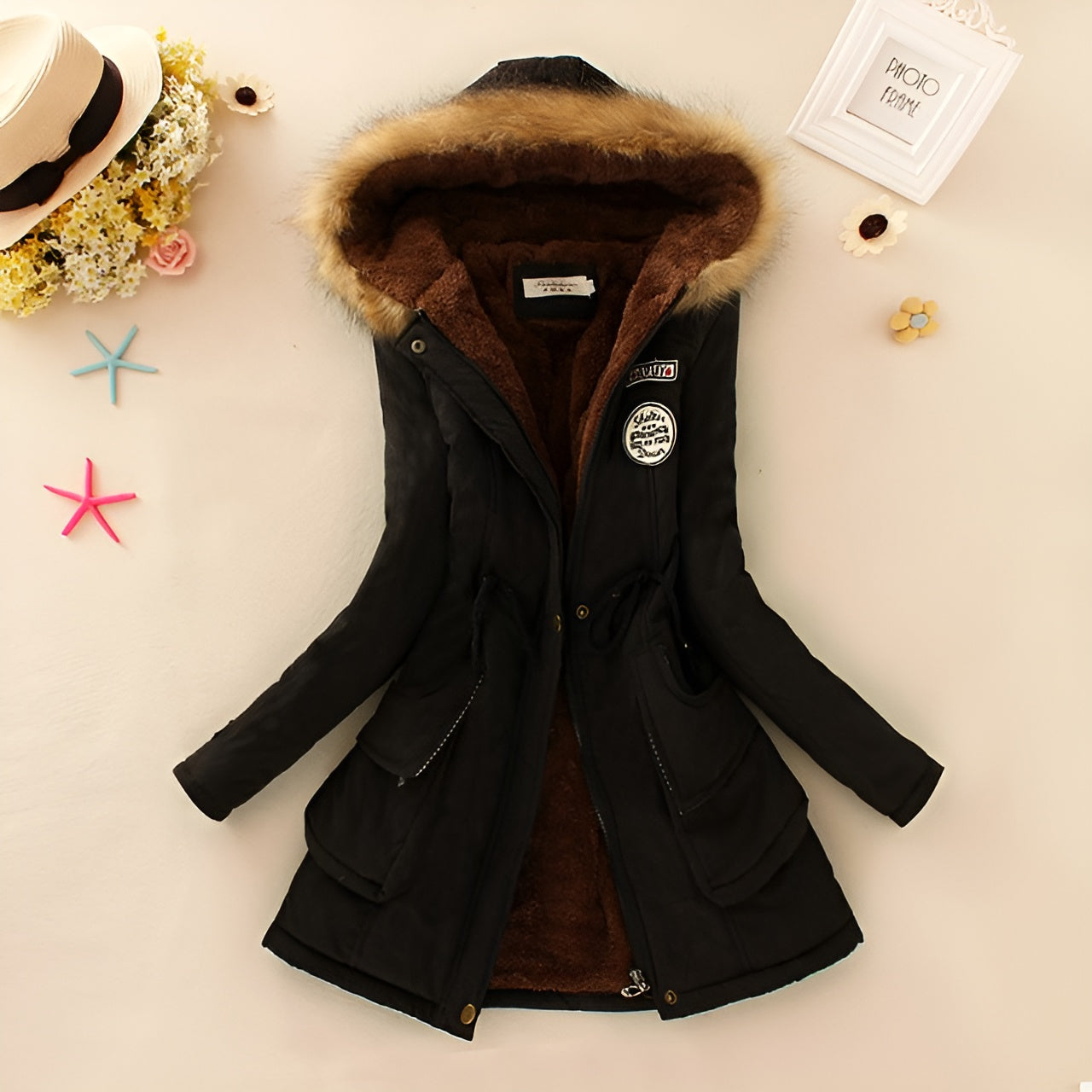 Hooded Insulated Puffer Jacket With Zip Pockets