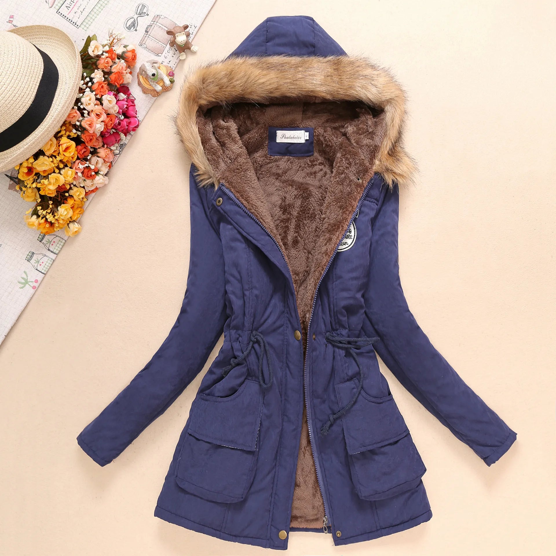 Hooded Insulated Puffer Jacket With Zip Pockets