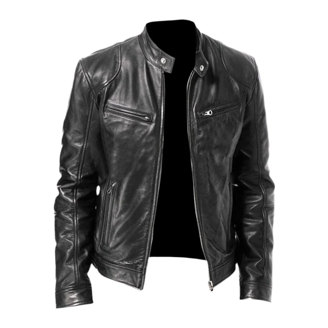 Men's Leather Bomber Jacket