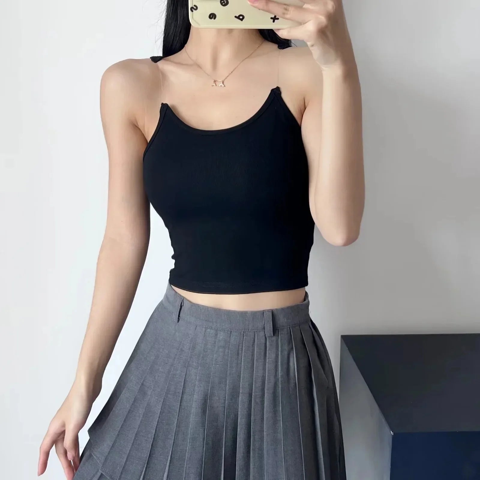 Seamless Invisible Shoulder Strap Tank Top