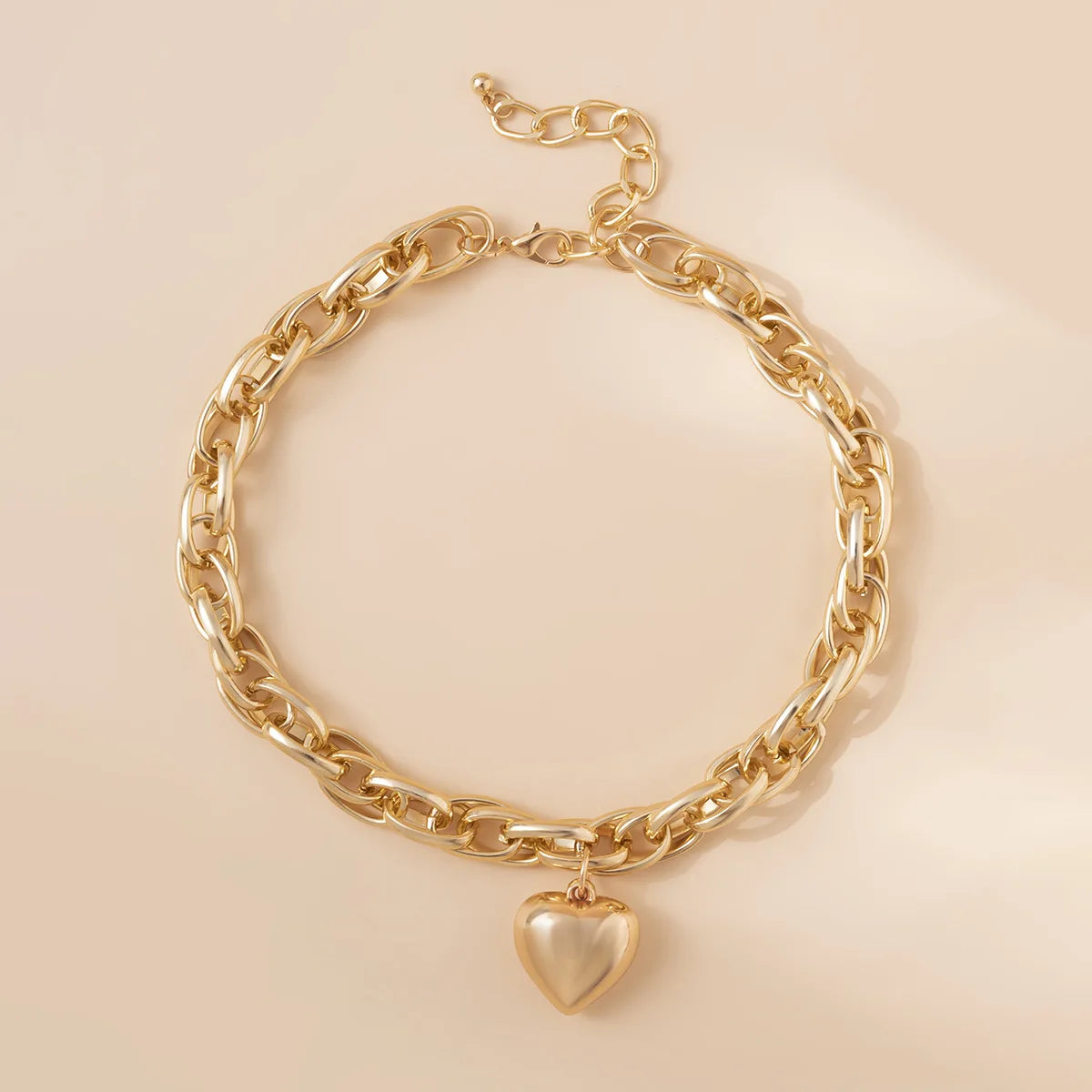 Ravena Bold Heart Pendant Necklace in Gold and Silver