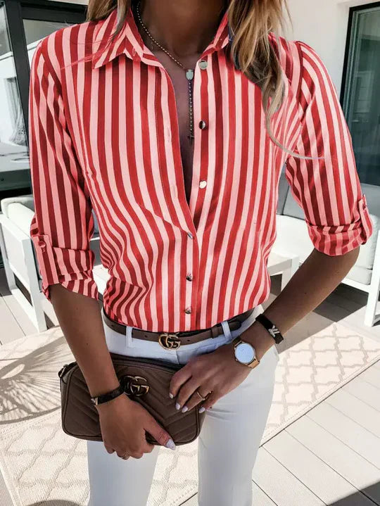 Delilah Classic Striped Summer Blouse