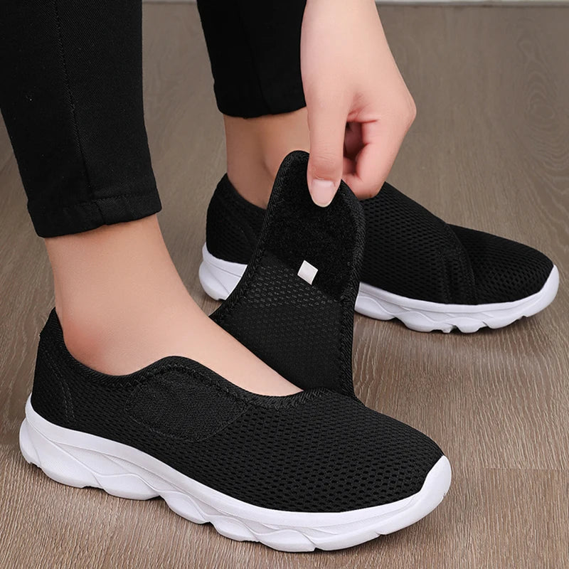 Unisex Wide Orthopedic Walking Shoes with Hook and Loop