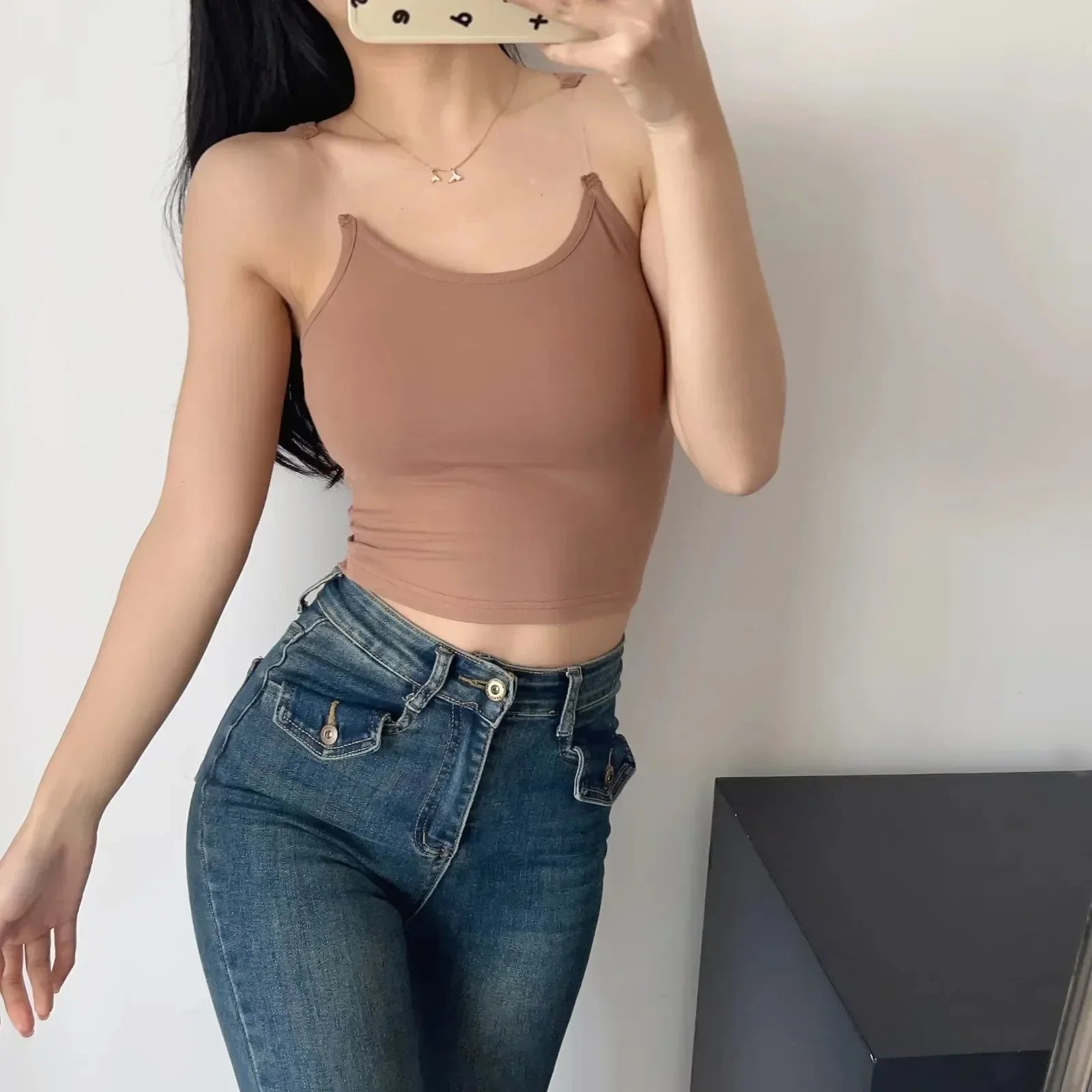 Seamless Invisible Shoulder Strap Tank Top