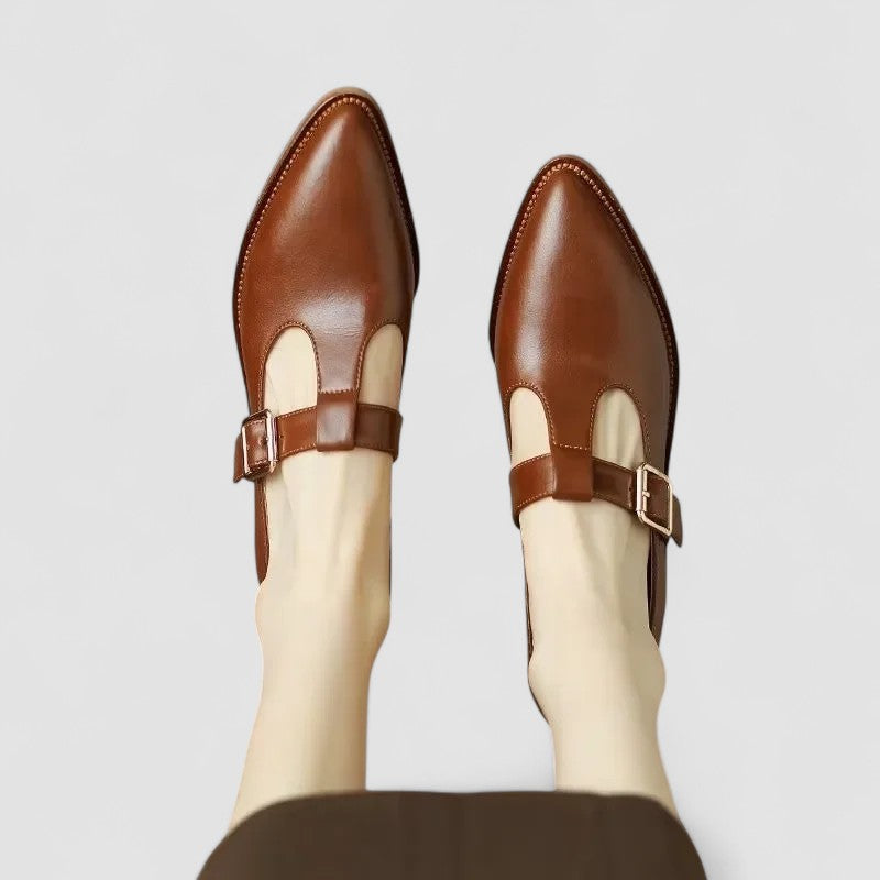 Mid Heel Mary Jane Shoes With Adjustable Strap