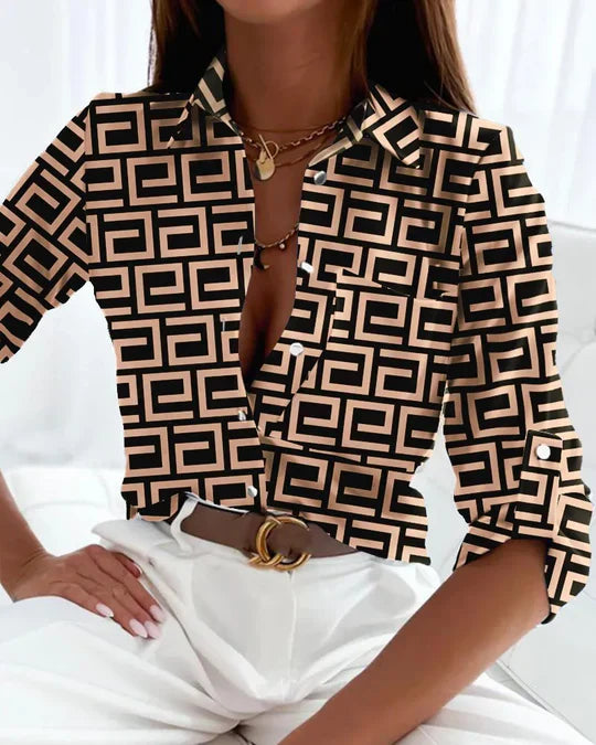 Delilah Classic Striped Summer Blouse
