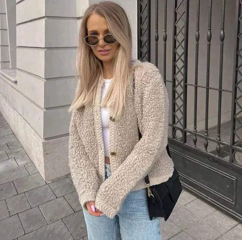 Teddy Style Open Front Overshirt