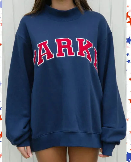 Oversized Graphic Crew Neck Long Sleeve Sweater