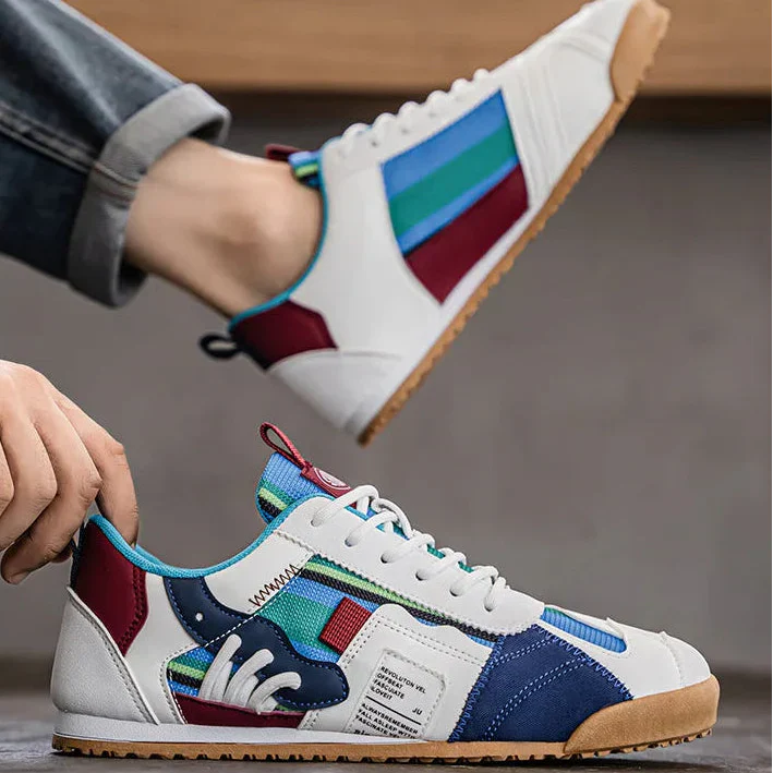 Men's Breathable Layered Panel Utility Sneakers