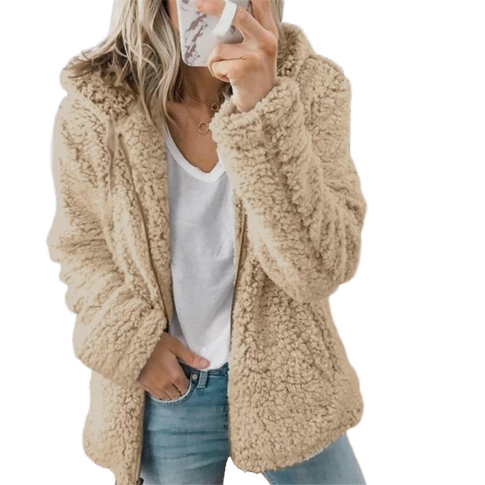 Teddy Fleece Coat with Full Zip and Pockets