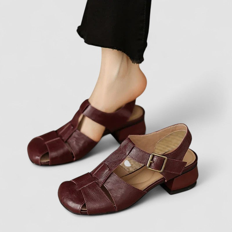 Block Heel Mary Jane Shoes With Ankle Strap