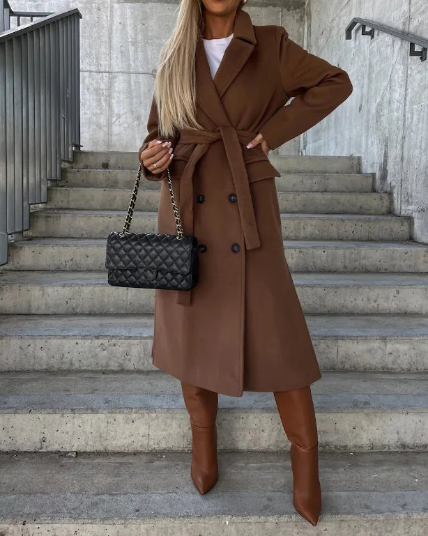 Elegant Long Trench Coat for Women