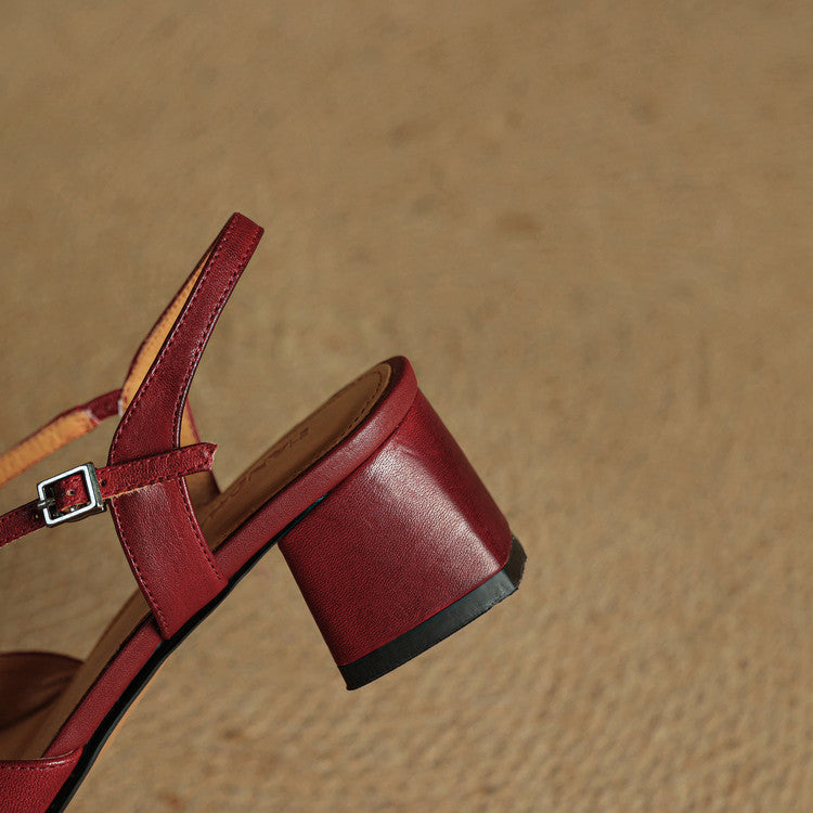 Adjustable Buckle Strap Block Heels