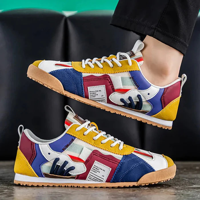 Men's Breathable Layered Panel Utility Sneakers