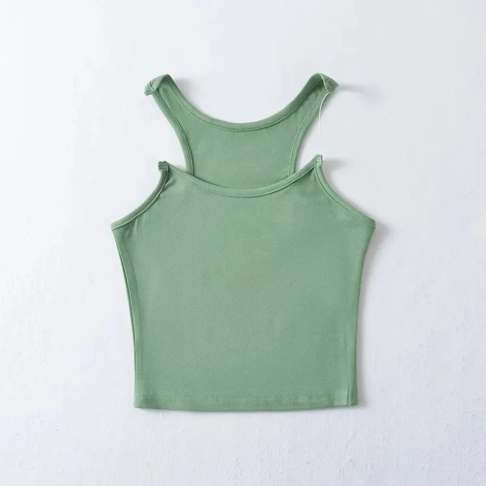 Seamless Invisible Shoulder Strap Tank Top