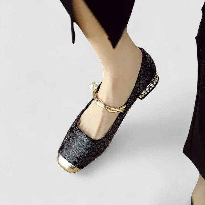 Chrystahh Orthopedic Mary Jane Shoe with Low Block Heel
