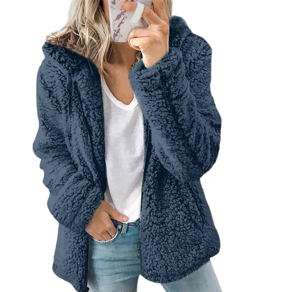 Teddy Fleece Coat with Full Zip and Pockets