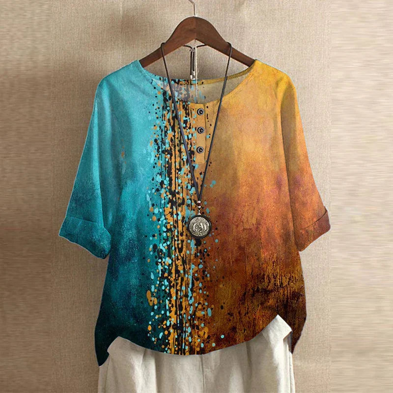 Short Sleeve Floral Print Blouse