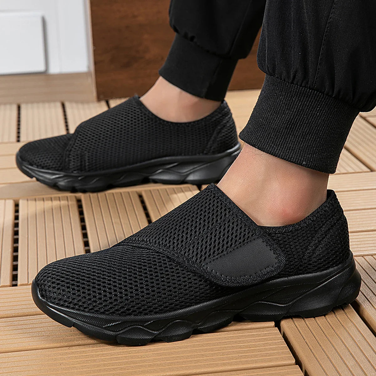 Unisex Wide Orthopedic Walking Shoes with Hook and Loop