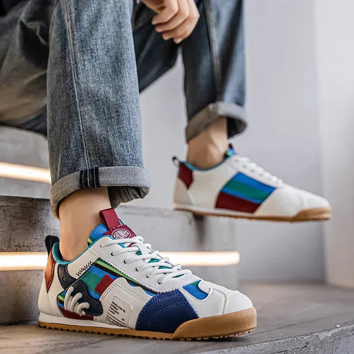 Men's Breathable Layered Panel Utility Sneakers