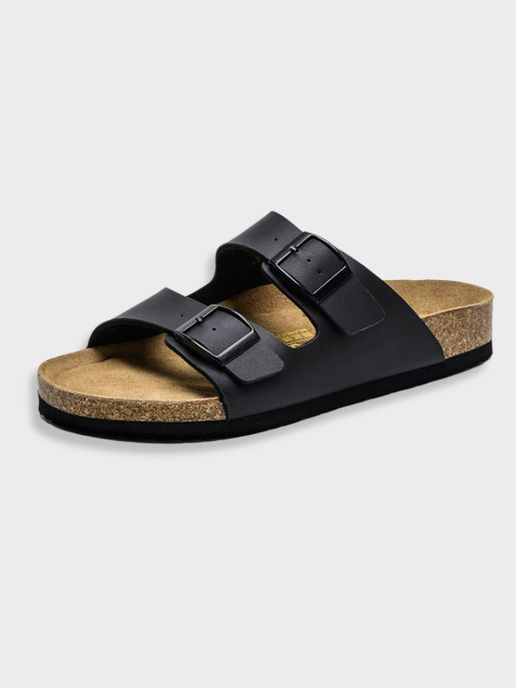 Dual Buckle Comfort Footbed Sandals For Men