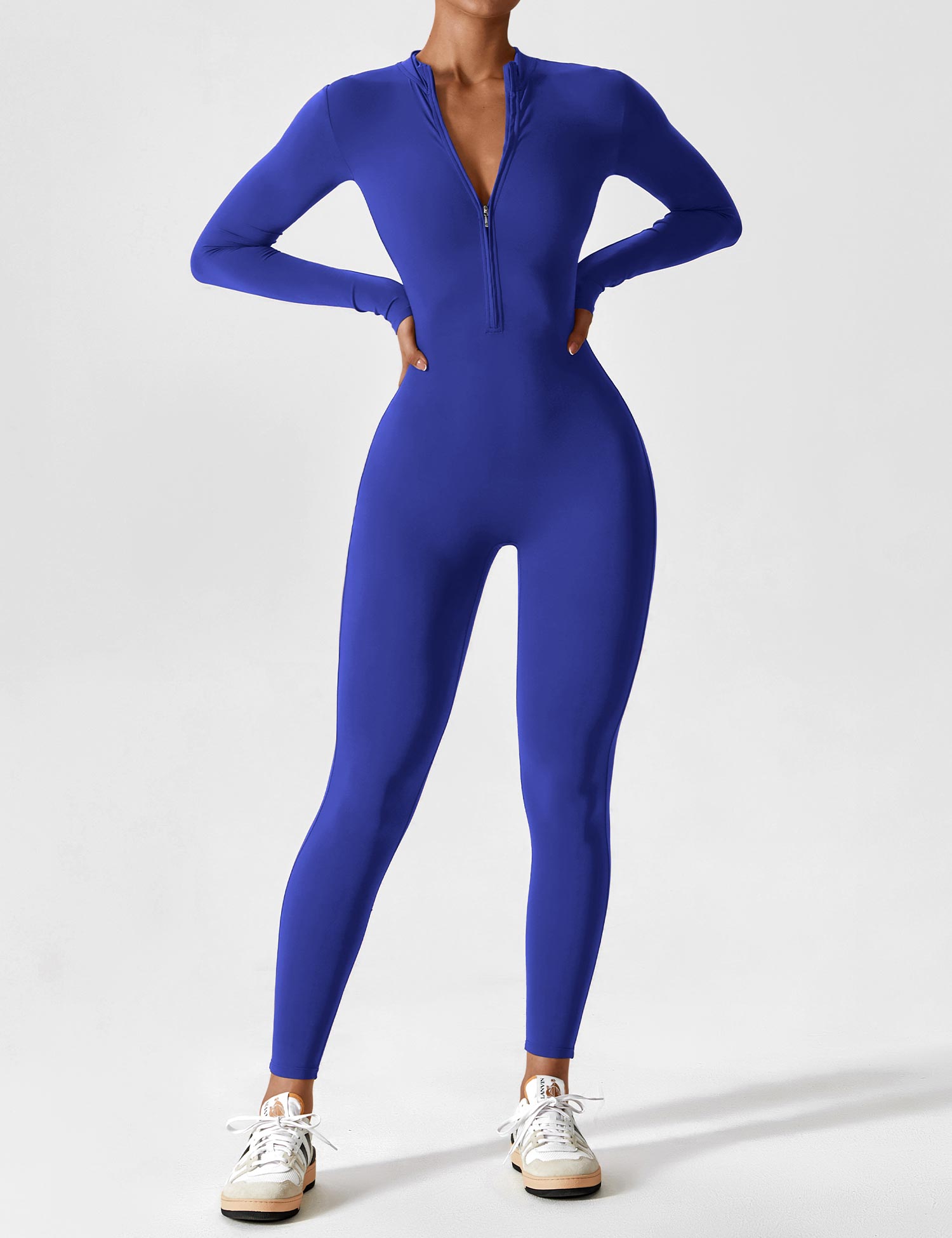 Long or Short Sleeve Zip-Up Jumpsuit – 14 Colors