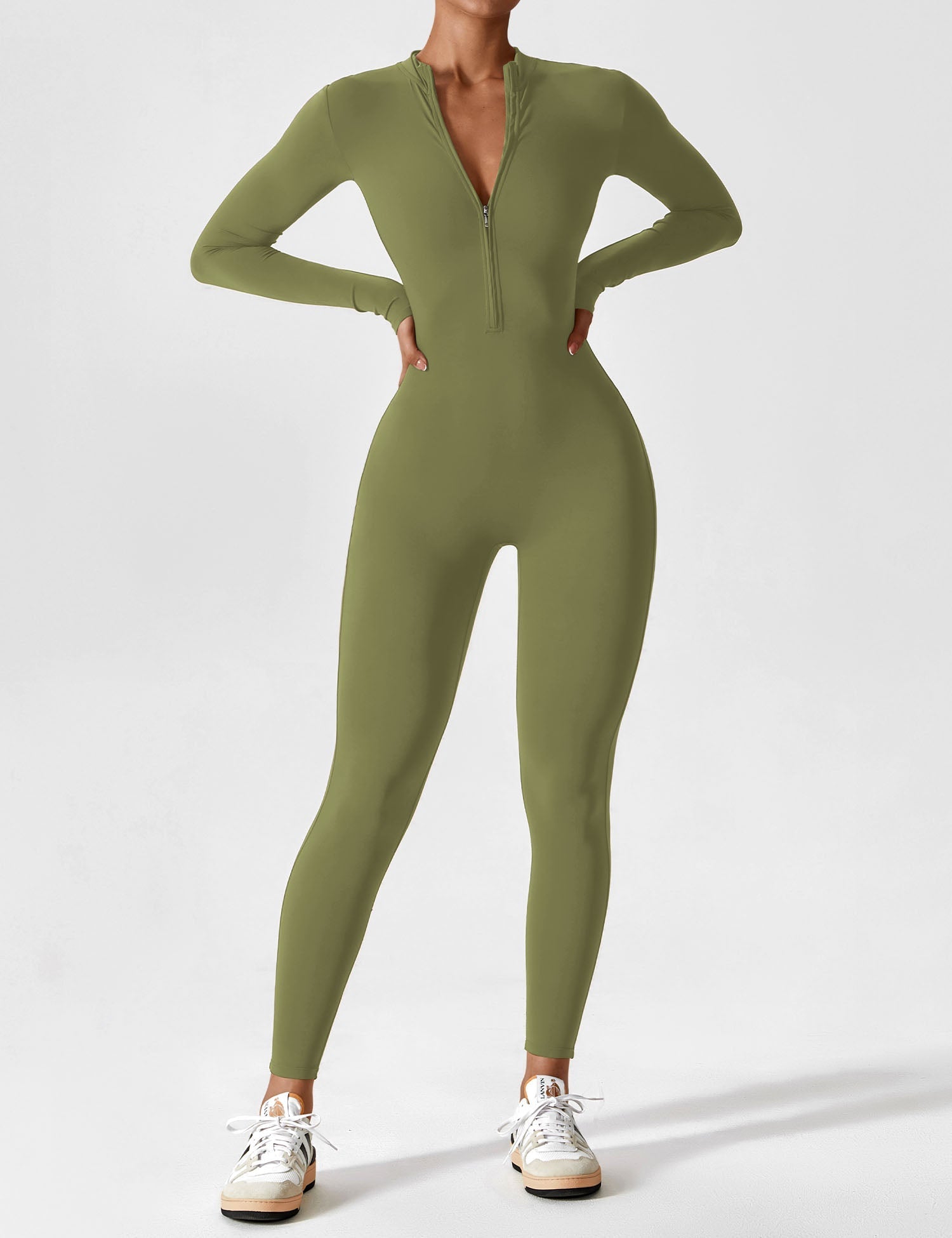 Long or Short Sleeve Zip-Up Jumpsuit – 14 Colors