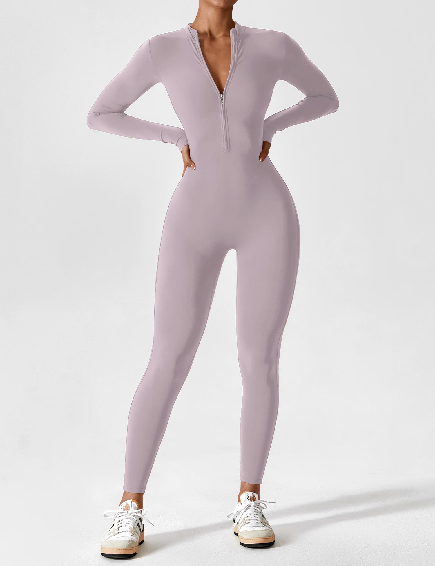 Long or Short Sleeve Zip-Up Jumpsuit – 14 Colors