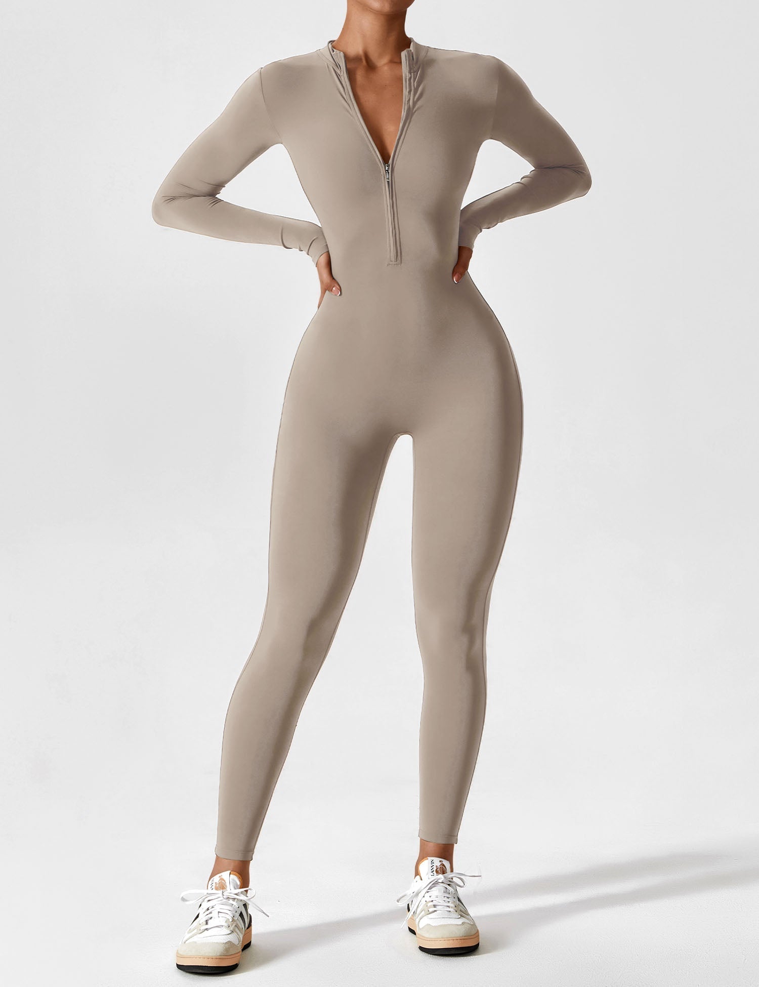Long or Short Sleeve Zip-Up Jumpsuit – 14 Colors