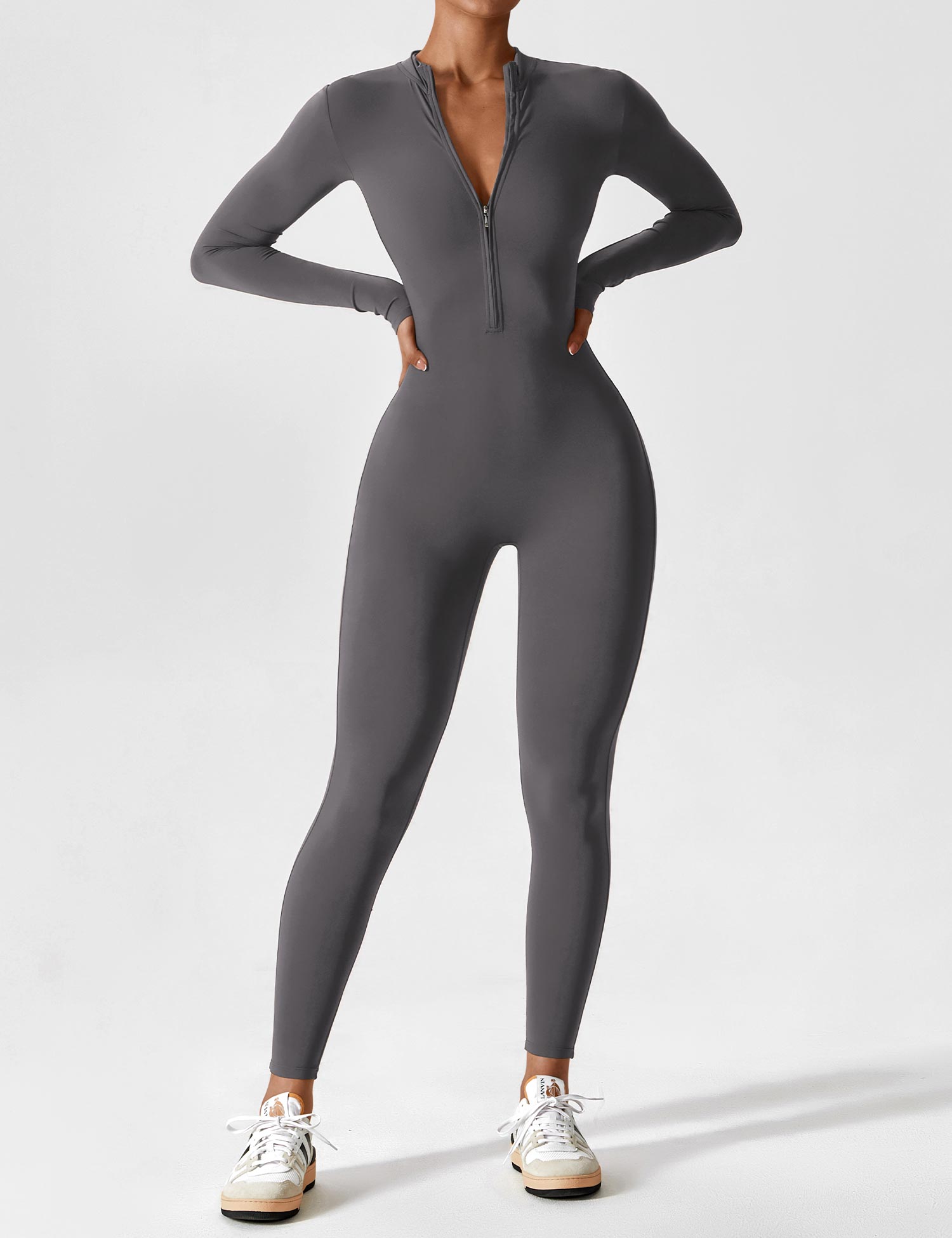 Long or Short Sleeve Zip-Up Jumpsuit – 14 Colors