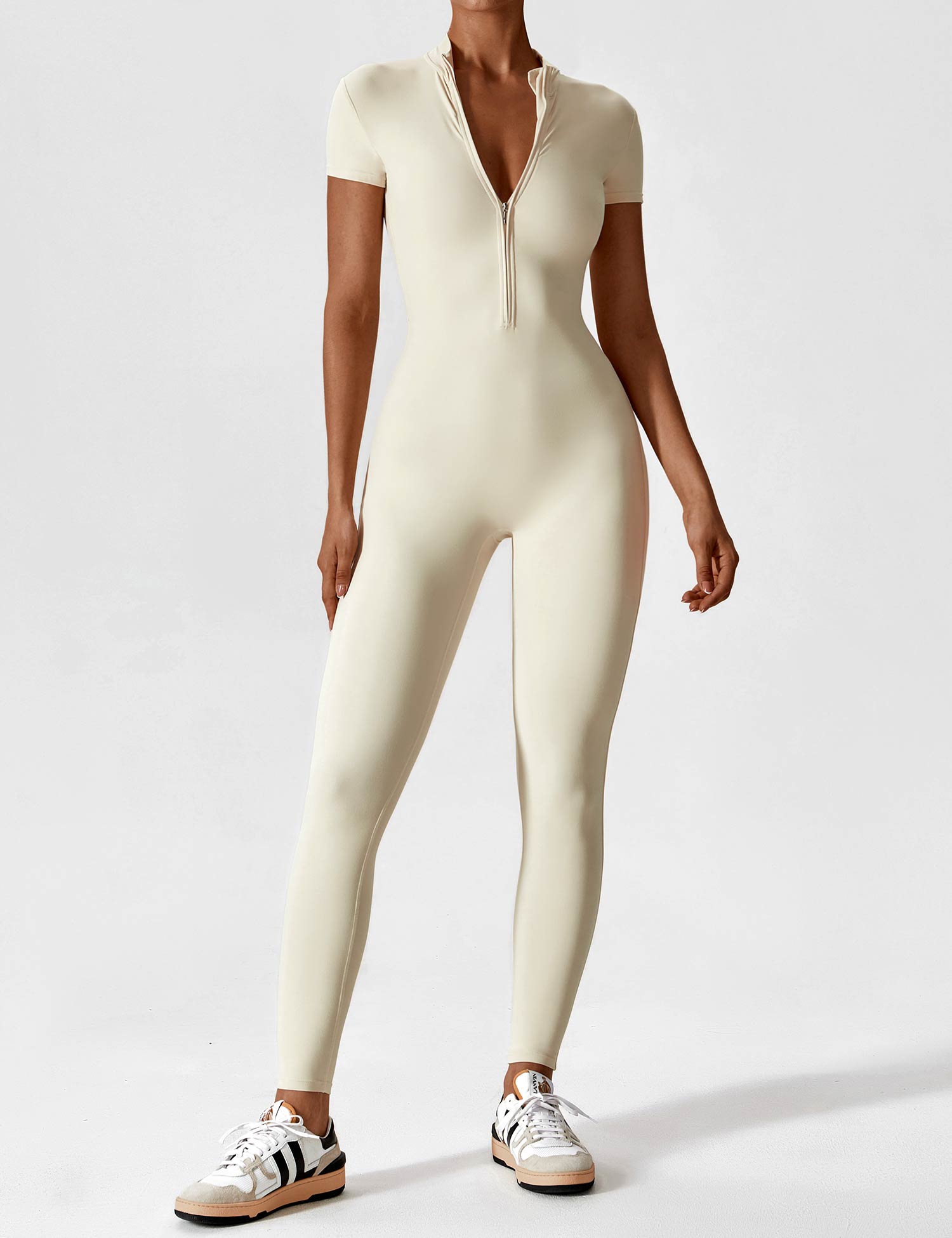 Long or Short Sleeve Zip-Up Jumpsuit – 14 Colors