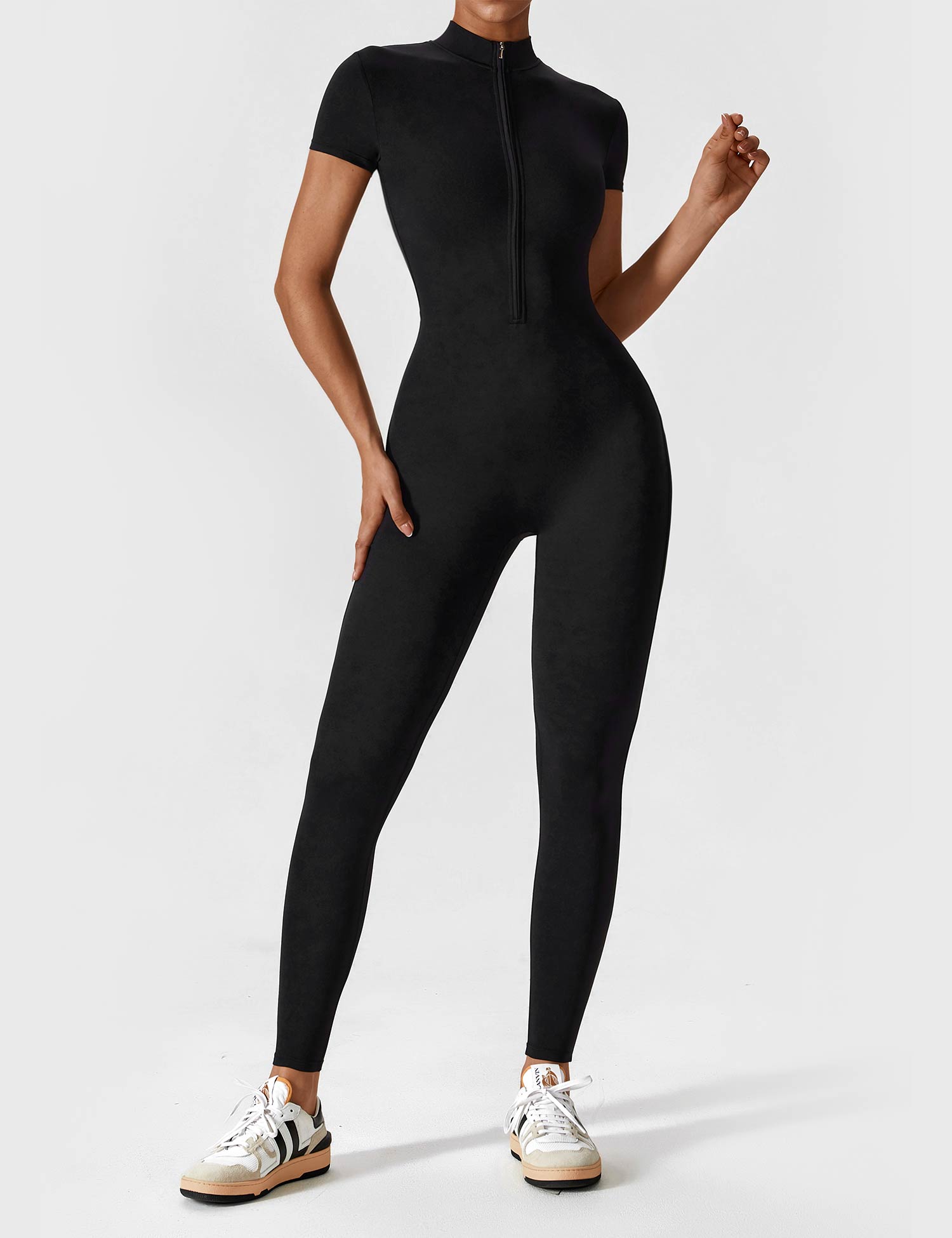 Long or Short Sleeve Zip-Up Jumpsuit – 14 Colors